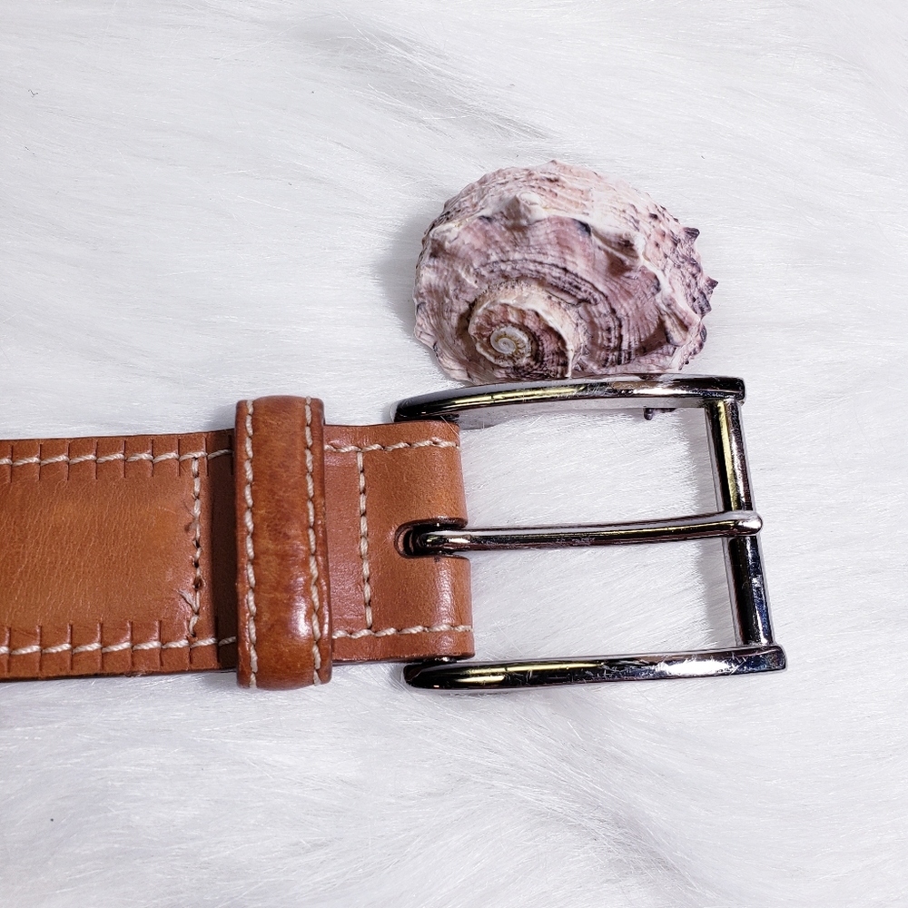 Allen Edmonds handcrafted belt in brown leather